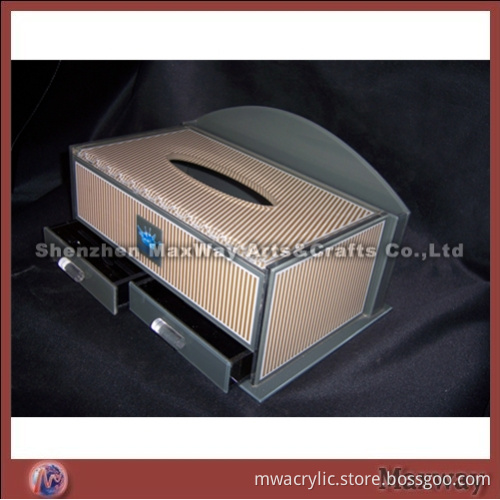 Frosted Elegant Acrylic/Perspex Drawer Type Napkin Case with Fashionable pattern